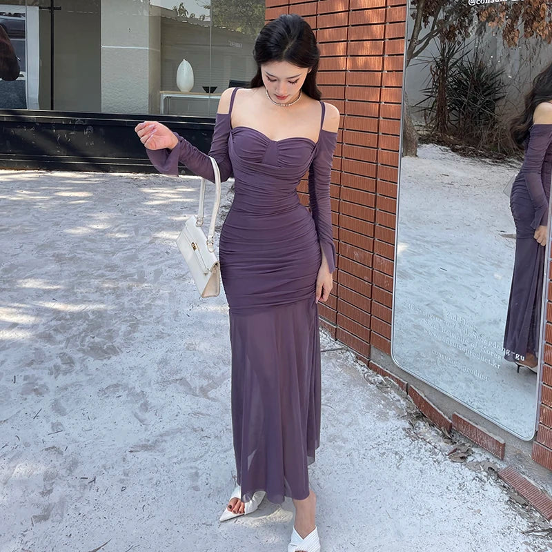 knee length dresses for ladies Kat Mesh Off Shoulder Dress main image 0