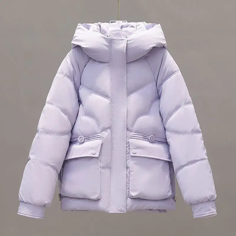 Cozy Winter Puffer Jacket With Hood Design on Luulla