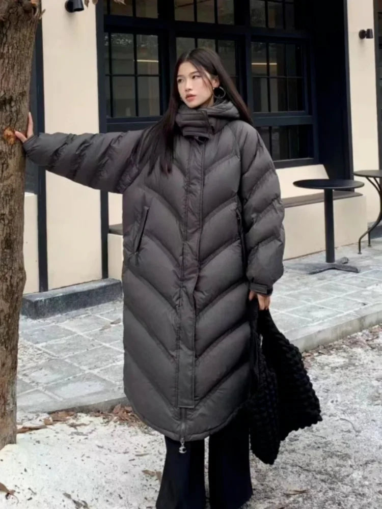 Oversized Long Winter Down Puffer Coat Warm on Luulla