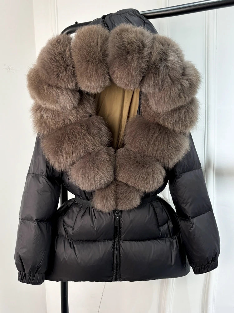Luxurious Faux Fur Trimmed Winter Puffer Coat on Luulla