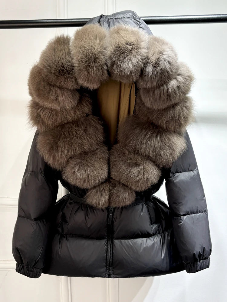 Luxurious Faux Fur Trimmed Winter Puffer Coat