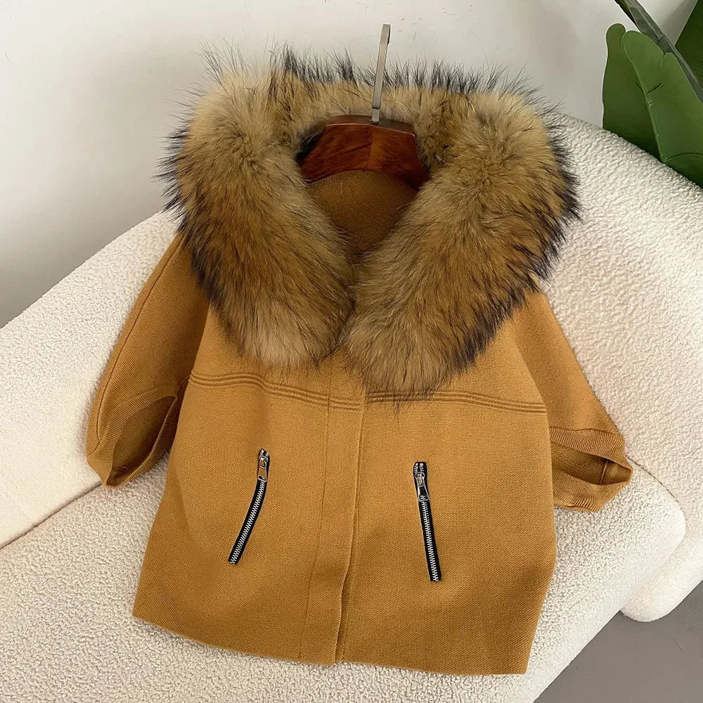 Tan coat with fur collar shop