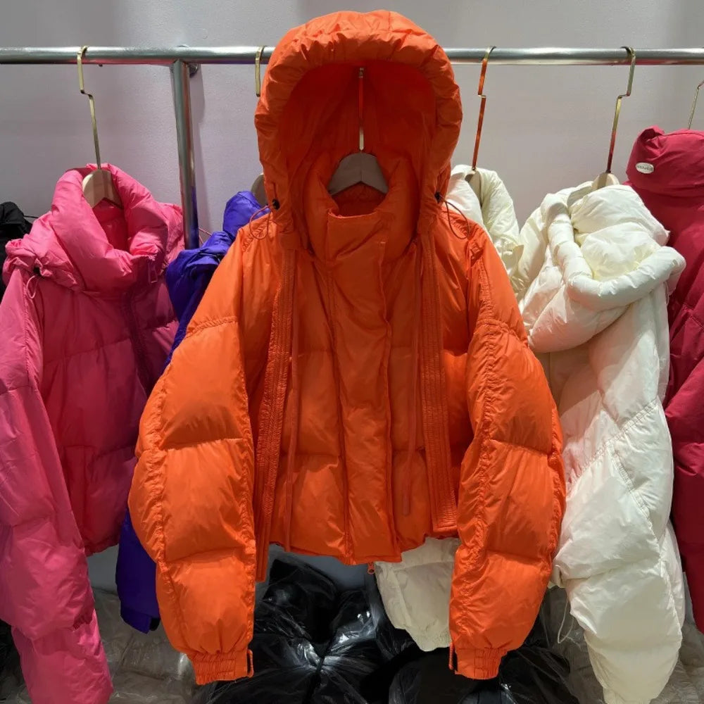 Orange crop puffer jacket clearance