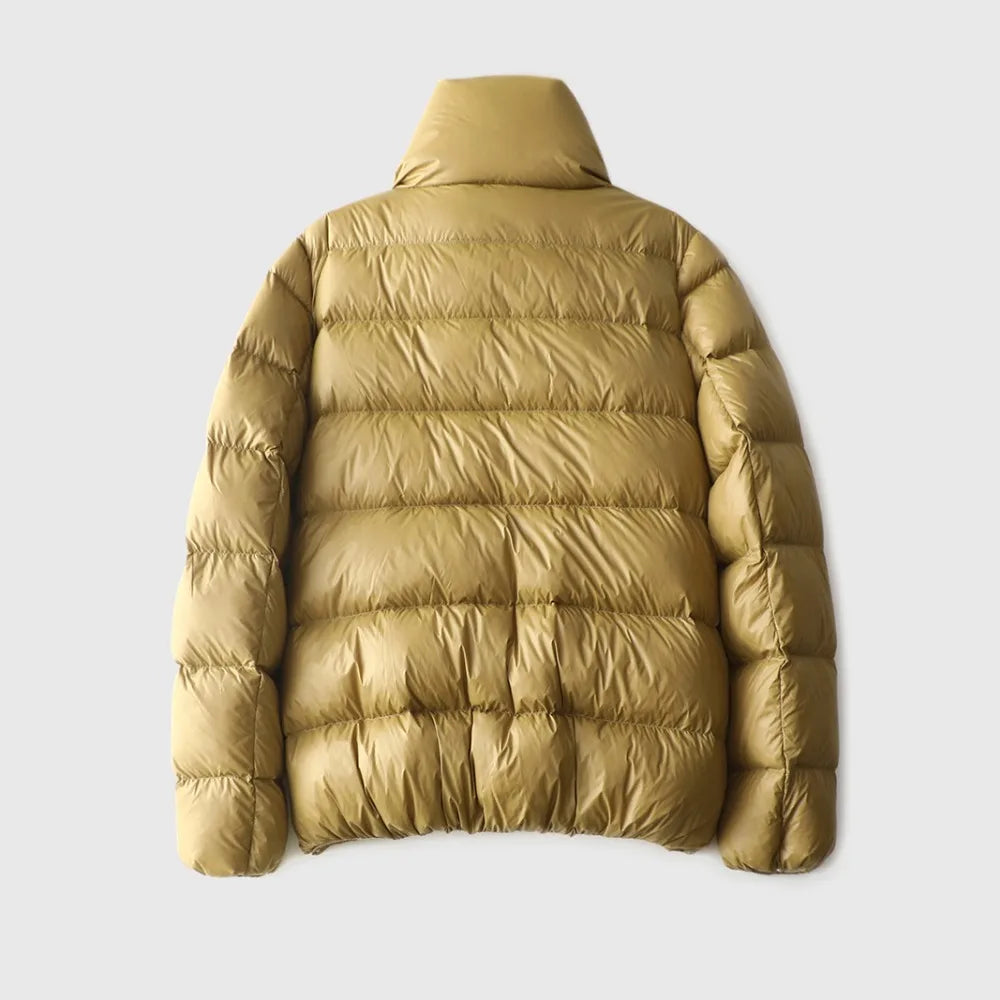 Cozy Black Puffer Jacket With Yellow Lining on Luulla