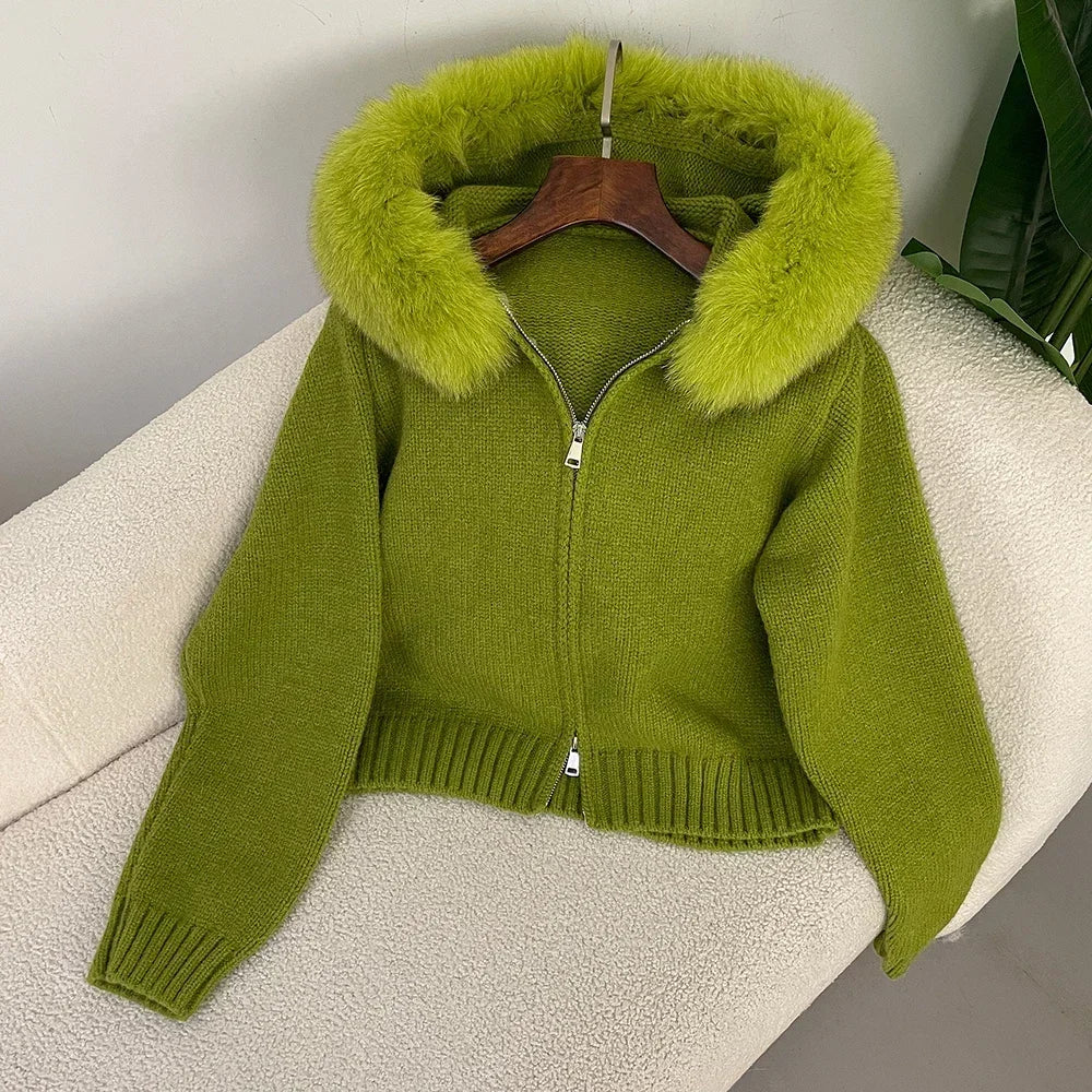 ALAÏA BUBBLE COAT IN KNITTED FUR |ALAÏA US