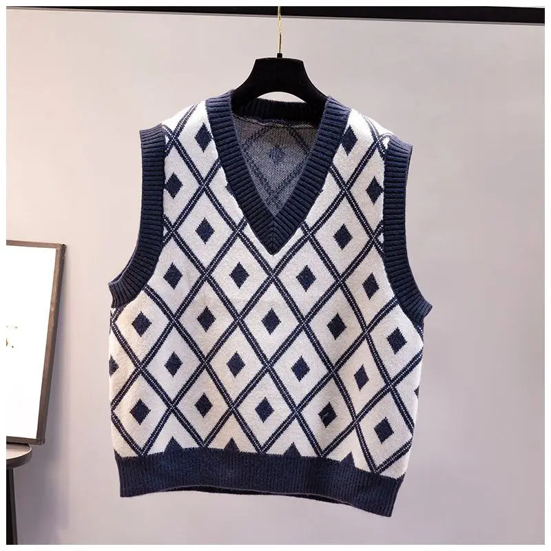 Vintage Elegant Geometric Print V Neck Two Pieces