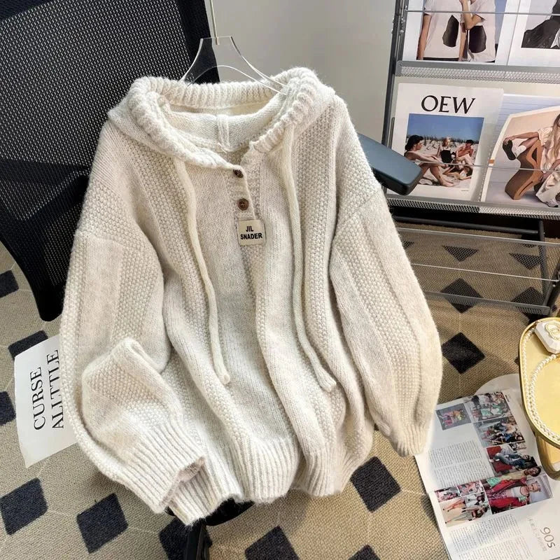 Oversized knit hoodie online