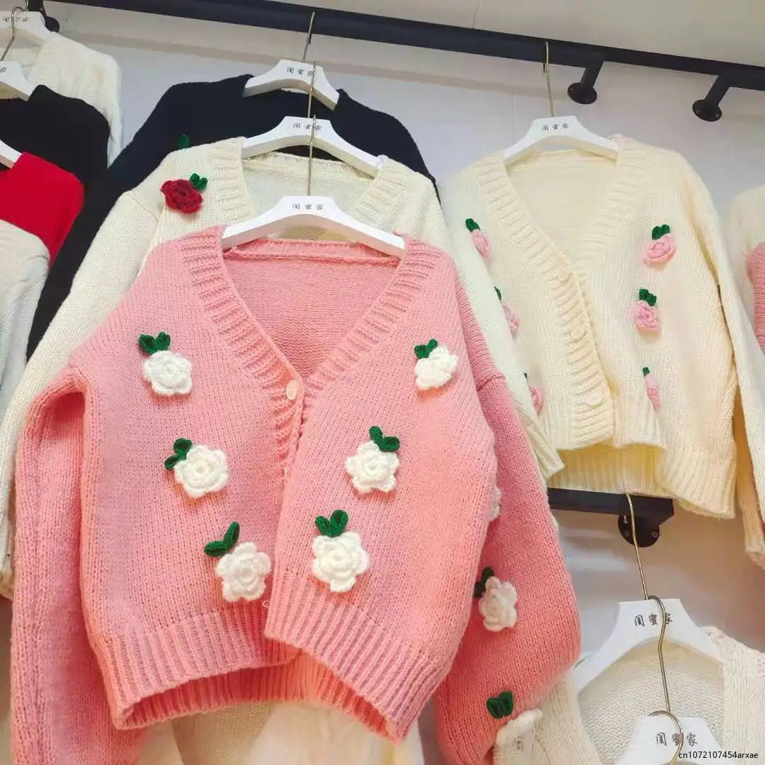 Stylegoing Cozy Floral Knit Cardigans Soft Pastel Colors