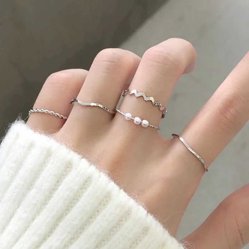 Minimalist silver rings deals