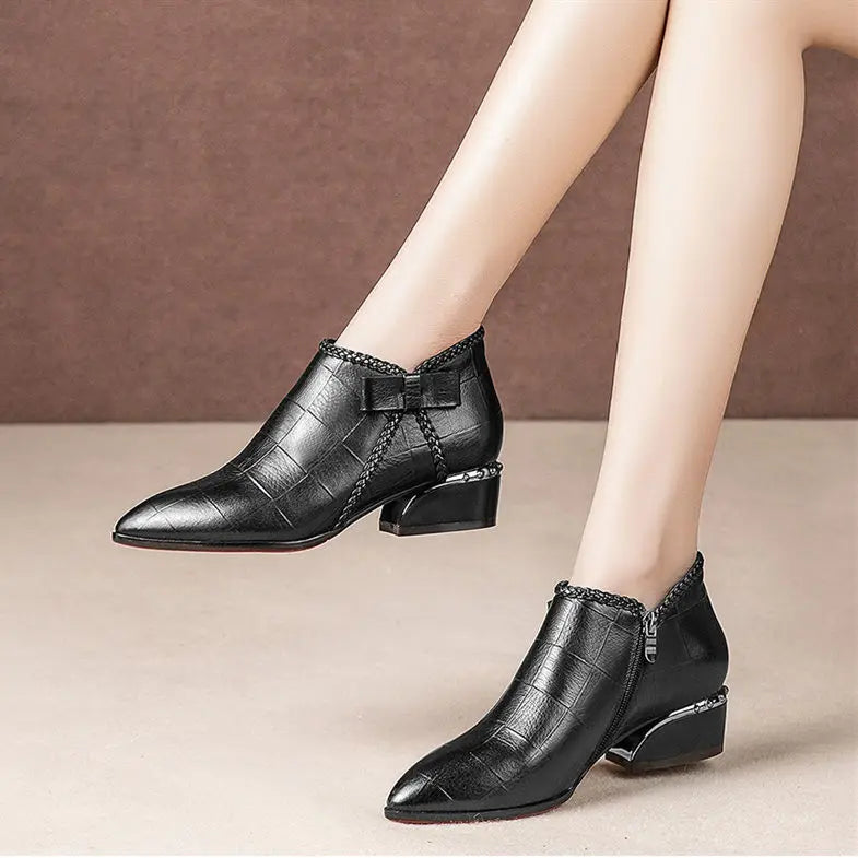 womens black low heel dress boots Clarks - Womens - Kastela Lo Leather - 8.5 main image 0