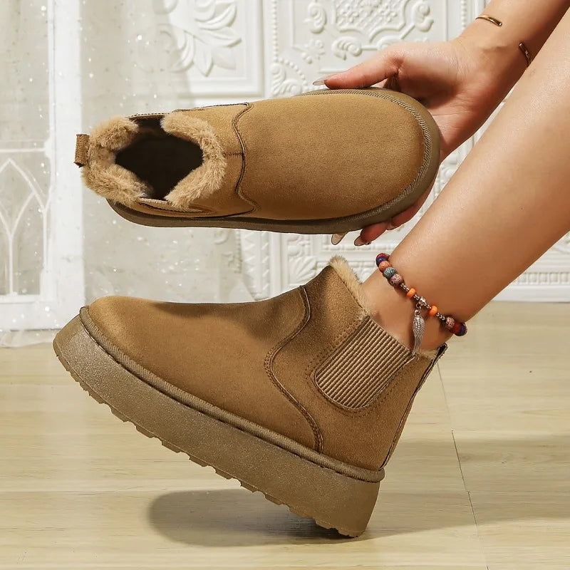 Cozy Fur-lined Brown Suede Ankle Boots on Luulla display picture 3