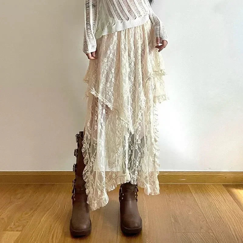 cream lace boho maxi dress Cream Boho Spaghetti Strap Dress