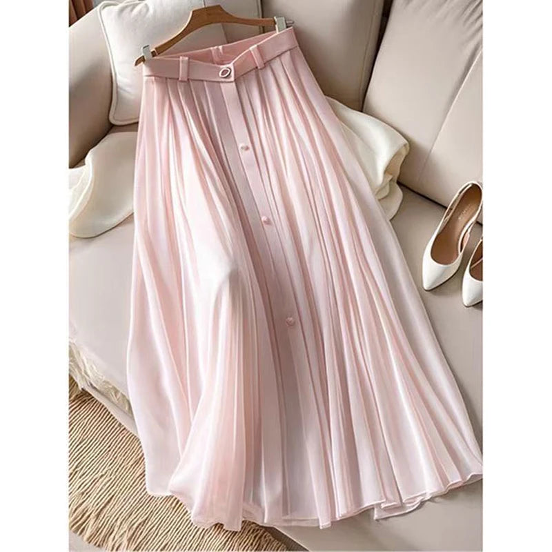 open lace back dress Iris Pink Pleated Skirt Set  Ella Lisqu