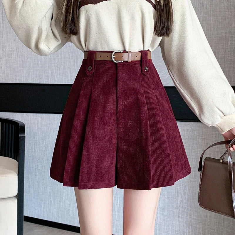high slit formal dress Loose Corduroy Double Chest Pocket Single Breasted Midi Dress main image 1