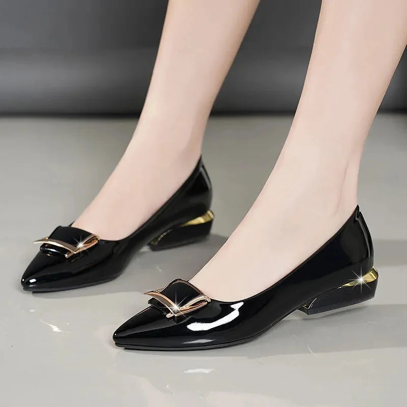 Womens Black Patent Leather Bow Heels on Luulla