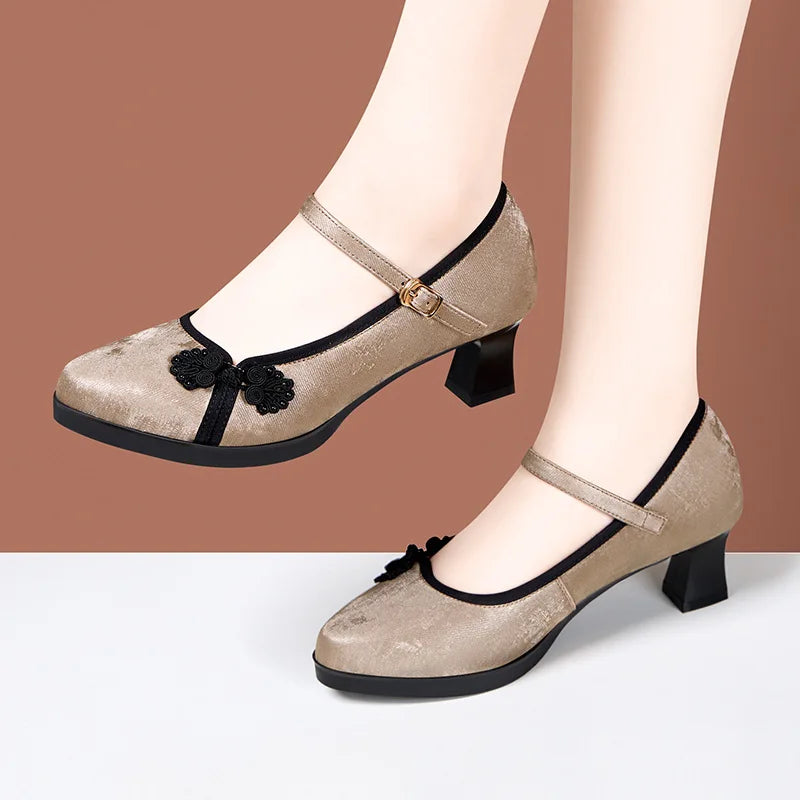 Green Velvet Mary Jane Shoes With Embellishments on Luulla