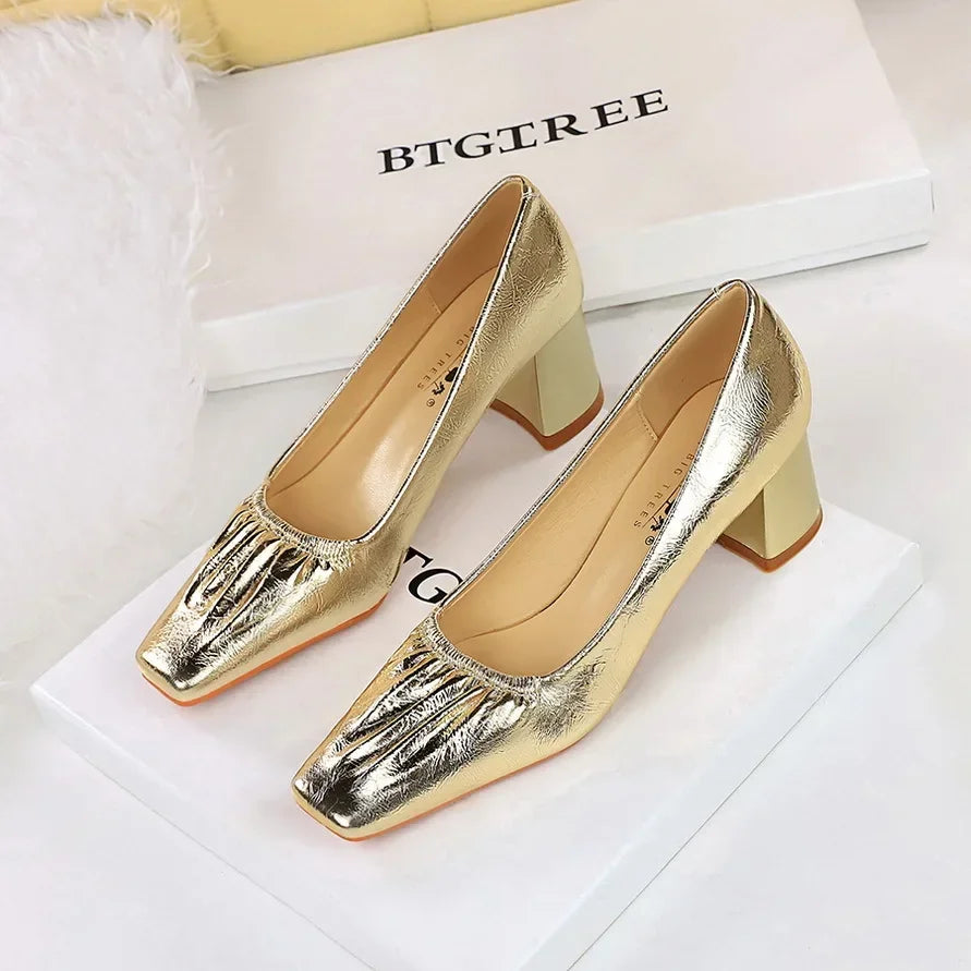 slim fit dress slacks Floral Penny Women's Wide Width Dress Pumps Gold / 8 E main image 1