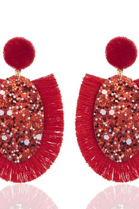 Fashion Water Drop Shaped Tasseled Earrings