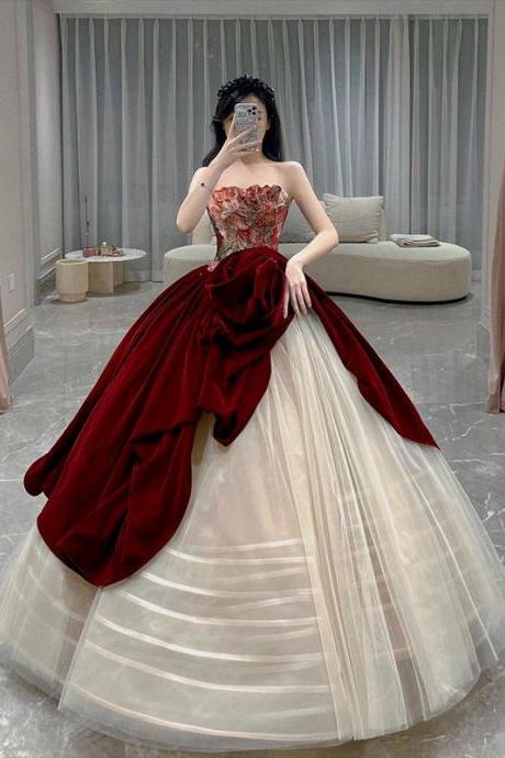 Gorgeous Ball Gown Wedding Party Dresses/evening Dresses With Bustle