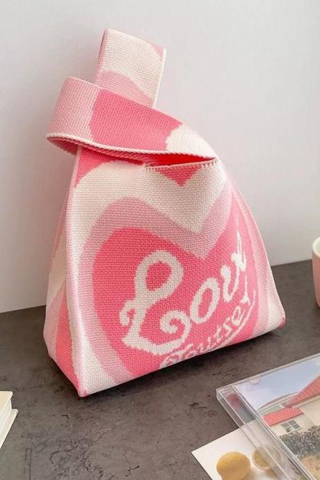 Fashion Love Design Knitted Handbags