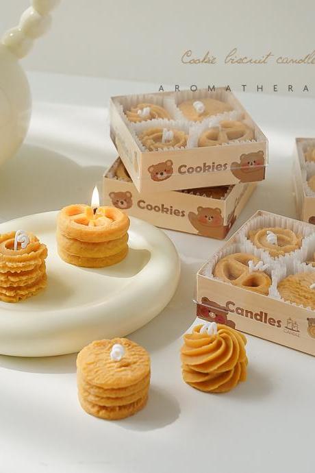 Handmade Biscuit Cookie Box Candle Scented Candle Aromatherapy Soy Wax Candle Wedding Birthday Candles Party Home Decoration