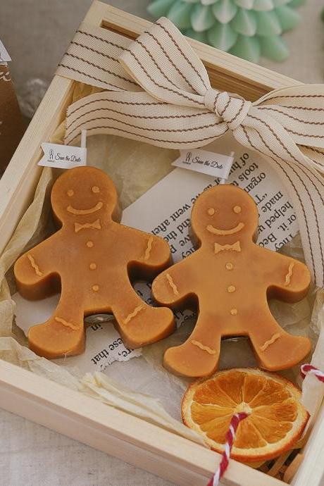 1pc Gingerbread Man Christmas Scented Candle Aromatherapy Creative Festive Atmosphere Decoration Small Ornaments