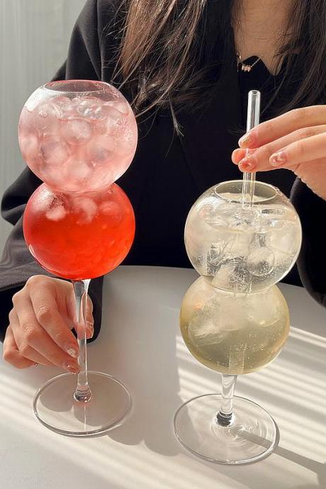 Creative Goblet Bubble Ball Cocktail Champagne Wine Juice Milk Whiskey Brandy Glasses Water Cup For Bar Restaurant Drinkware