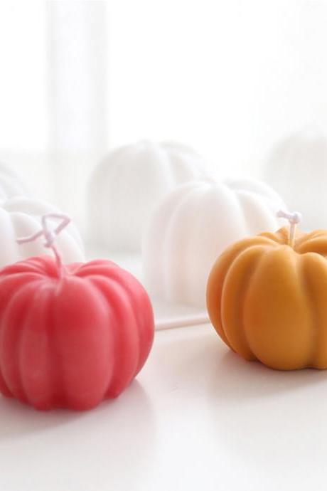 3d Pumpkin Candle Silicone Mold Diy Halloween Plaster Art Craft Candle Soap Making Handmade Chocolate Cake Mold Decorating Tool