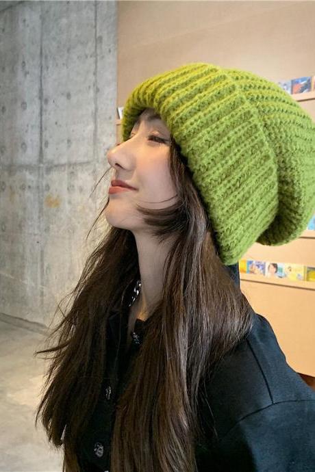 Winter Hats Woman Solid Loose Caps For Men Soft Woolen Beanie Knitted Streetwear Women&amp;#039;s Hat Stretch Well Warm Couple Beaines