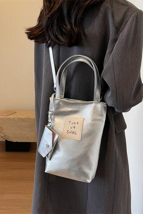 Vintage Korean Silver Shoulder Luxury Make Small Wallet Tote Bag Ladies Handbag Crossbody Bags Purses Silver Handbags Women