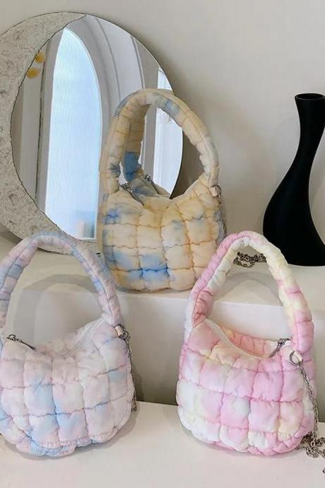 Fashion Quilted Hobo Bag Sling Chain Shoulder Bags For Women Handbag Designer Mini Cloud Pleated Bags Korean Famle Puffer Tote