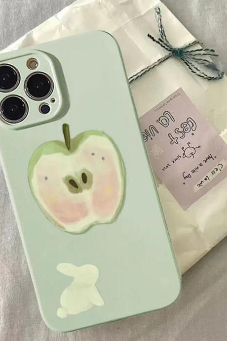 Summer Light Green Apple Fashion Cute Phone Case For Iphone 11 12 Pro Max 13 Pro Max 14 Plus Cool Cartoon Shockproof Case Cover