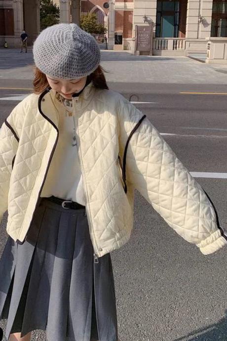 Short Down Cotton Jacket Women Casual Loose Lightweight Warm Parkas Ladies Winter Korean Long Sleeve Padded Coat