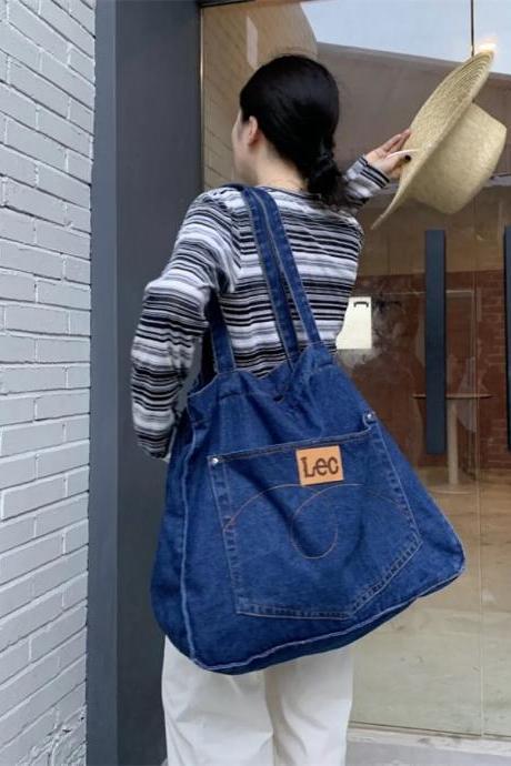 Women's Crossbody Bag Handbag Female Shopper Fashion Simple Demin Korean Designer Shoulder Bag Canvas Bags Women Tote