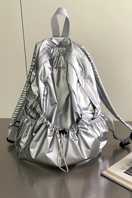 Casual Glitter Women&amp;#039;s Bag Youth Zipper Backpack Bag Middle Backpack Korean Preppy Style Ladies Shoulder Bag Whole