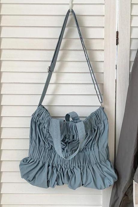 Nylon Pleated Design Travel Bag Korean 2023 Fashion Shoulder Bags Designer Handbag Tote Bags For Women