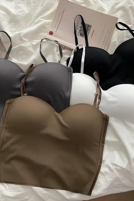 Womens Seamless Strapless Bra In Neutral Colors 4-pack