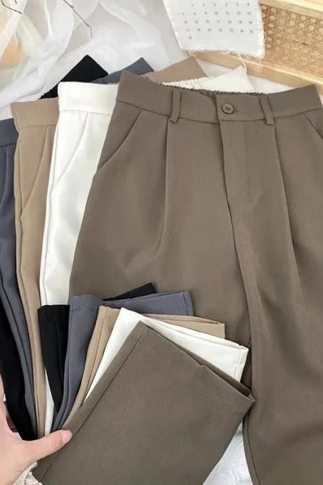 Womens High-waisted Tailored Work Trousers In Assorted Colors