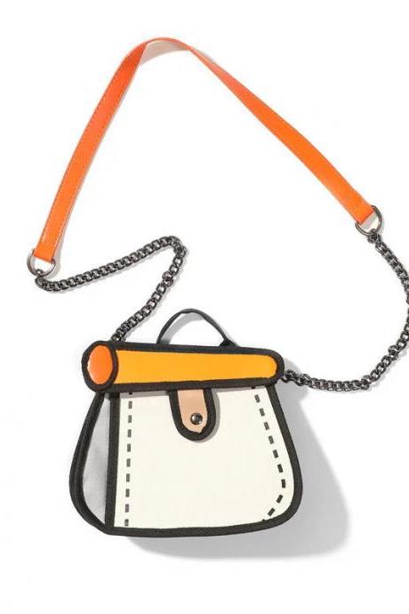 Chic Cartoon Design Crossbody Bag With Chain Strap
