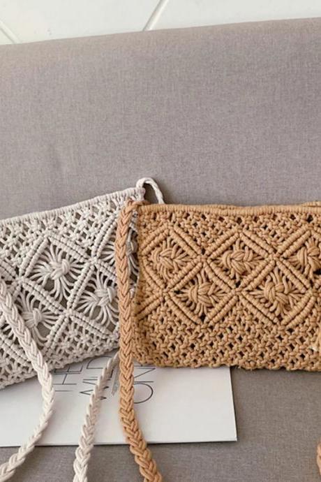 Bohemian Style Handmade Crochet Shoulder Bag Tassel