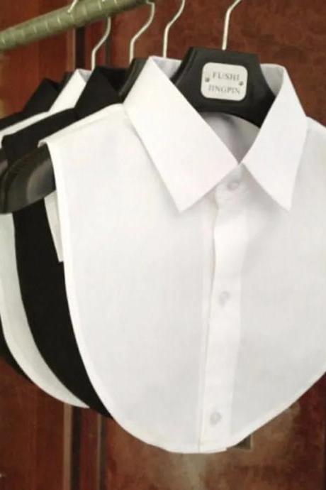Mens Detachable Collar Set In Black And White