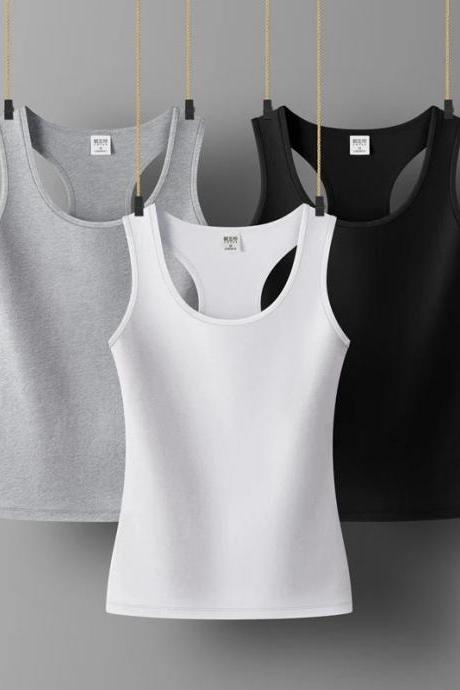Womens Cotton Basic Tank Tops In Neutral Colors