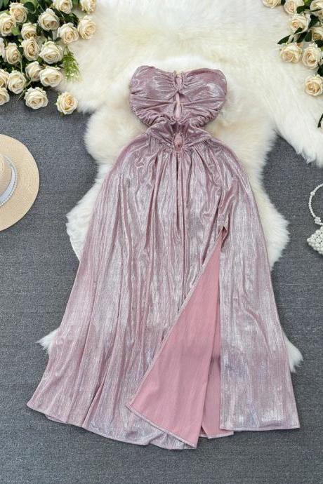 Elegant Strapless Velvet High-low Evening Dress