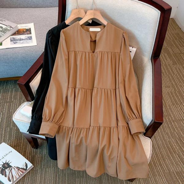 Casual Long Sleeve Tiered Babydoll Dress on Luulla