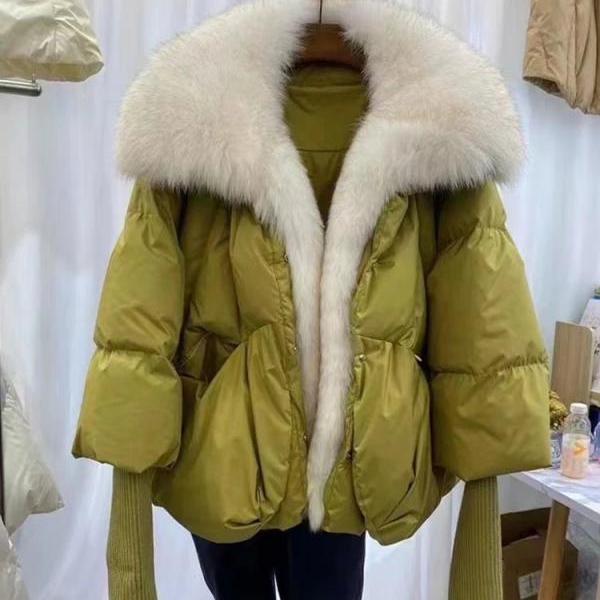 French Black Fur Collar Hooded Faux Fur Cloak Winter main image 0