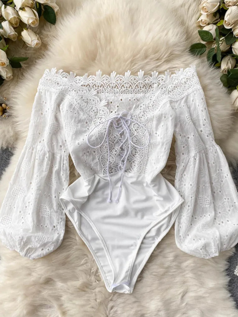 Perfee Ruched Off-Shoulder Long Sleeve Bodysuit main image 1