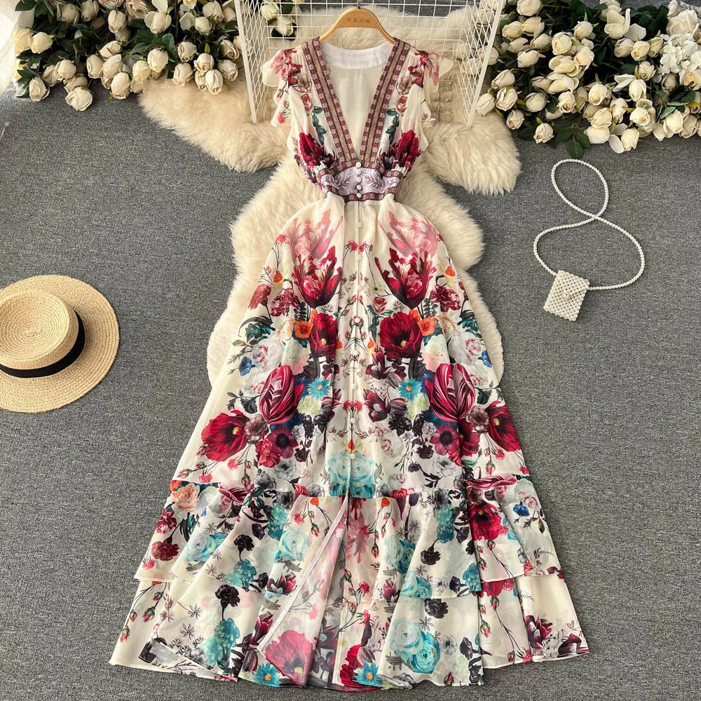 Fashion Bohemian Floral Maxi Dress main image 0