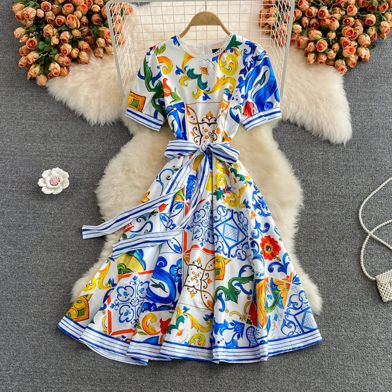 PRINTED MIDI DRESS main image 1
