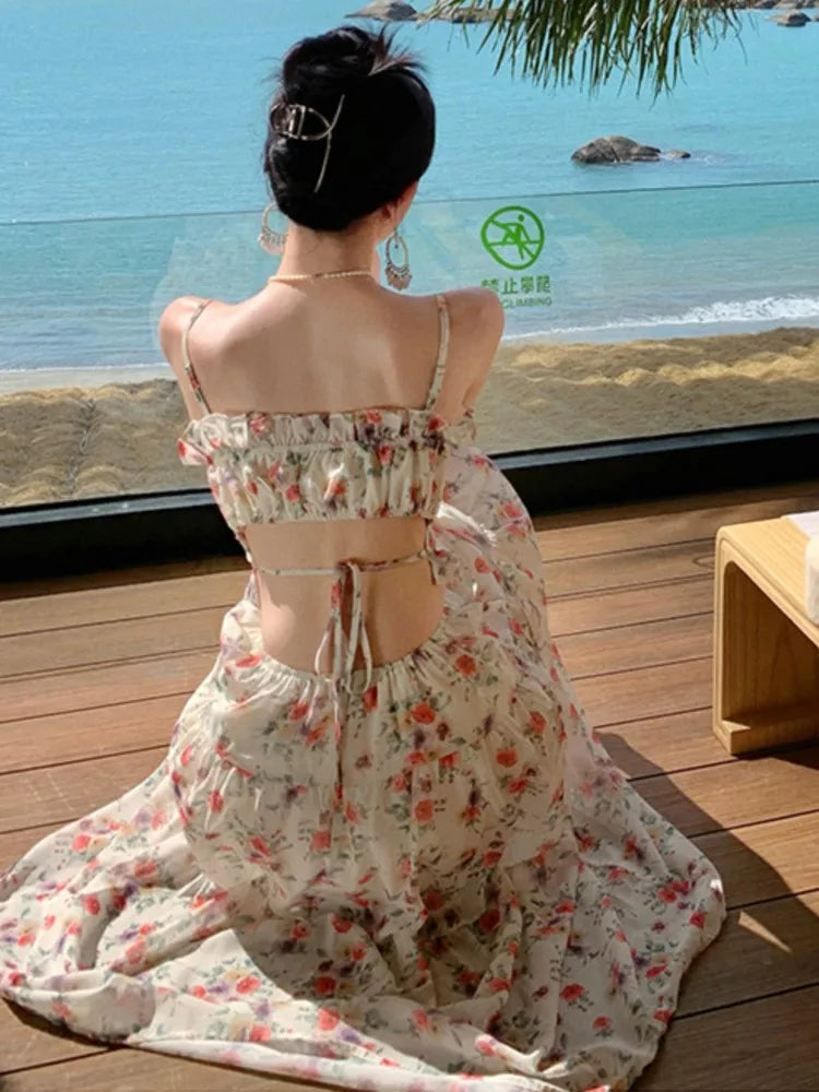 BEACH BUM LEOPARD WOVEN MAXI DRESS main image 1