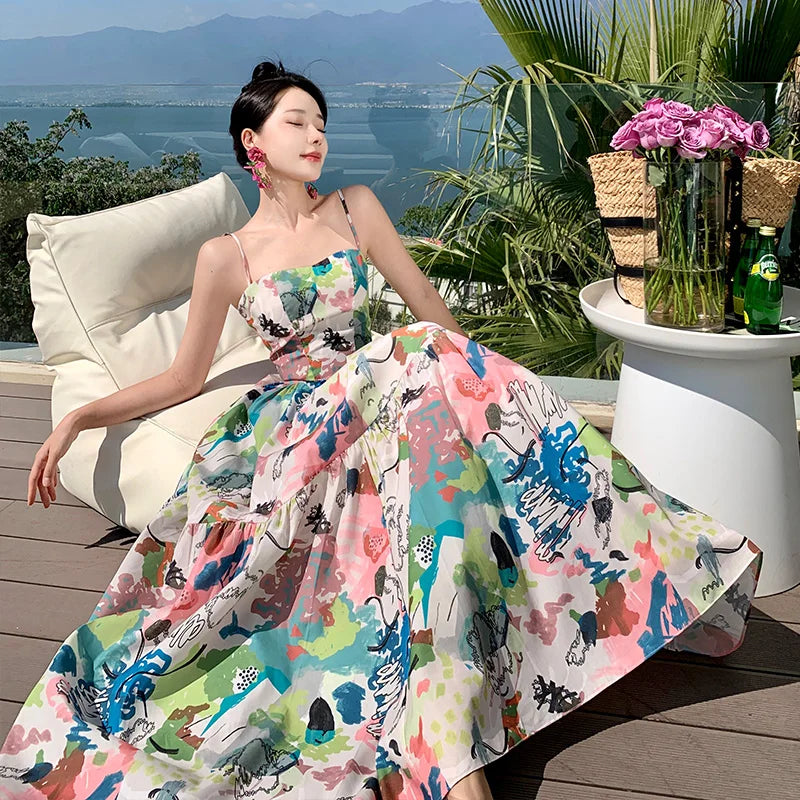 Forever Summer Textured Strap Maxi Dress